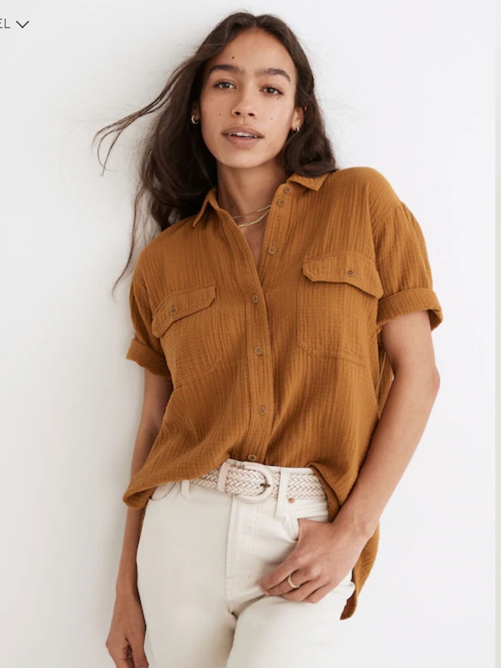100% Cotton Madewell Lightspun Flap-Pocket Shirt size XS (oversized)